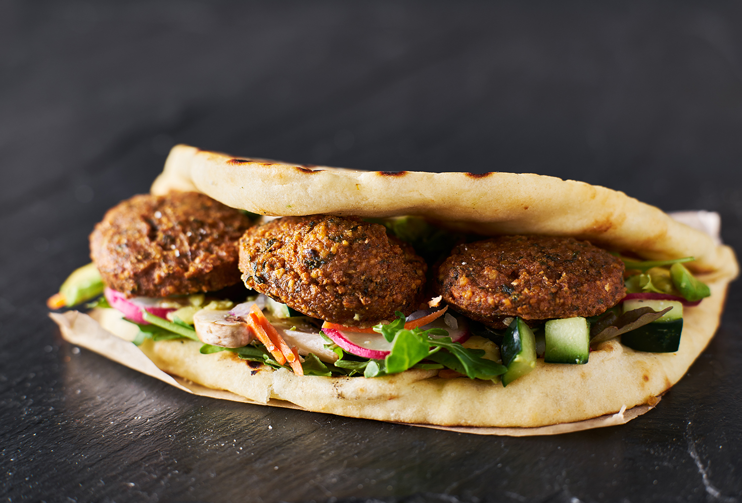 Bulgur Falafel Wrap with Yoghurt Tahini Dressing